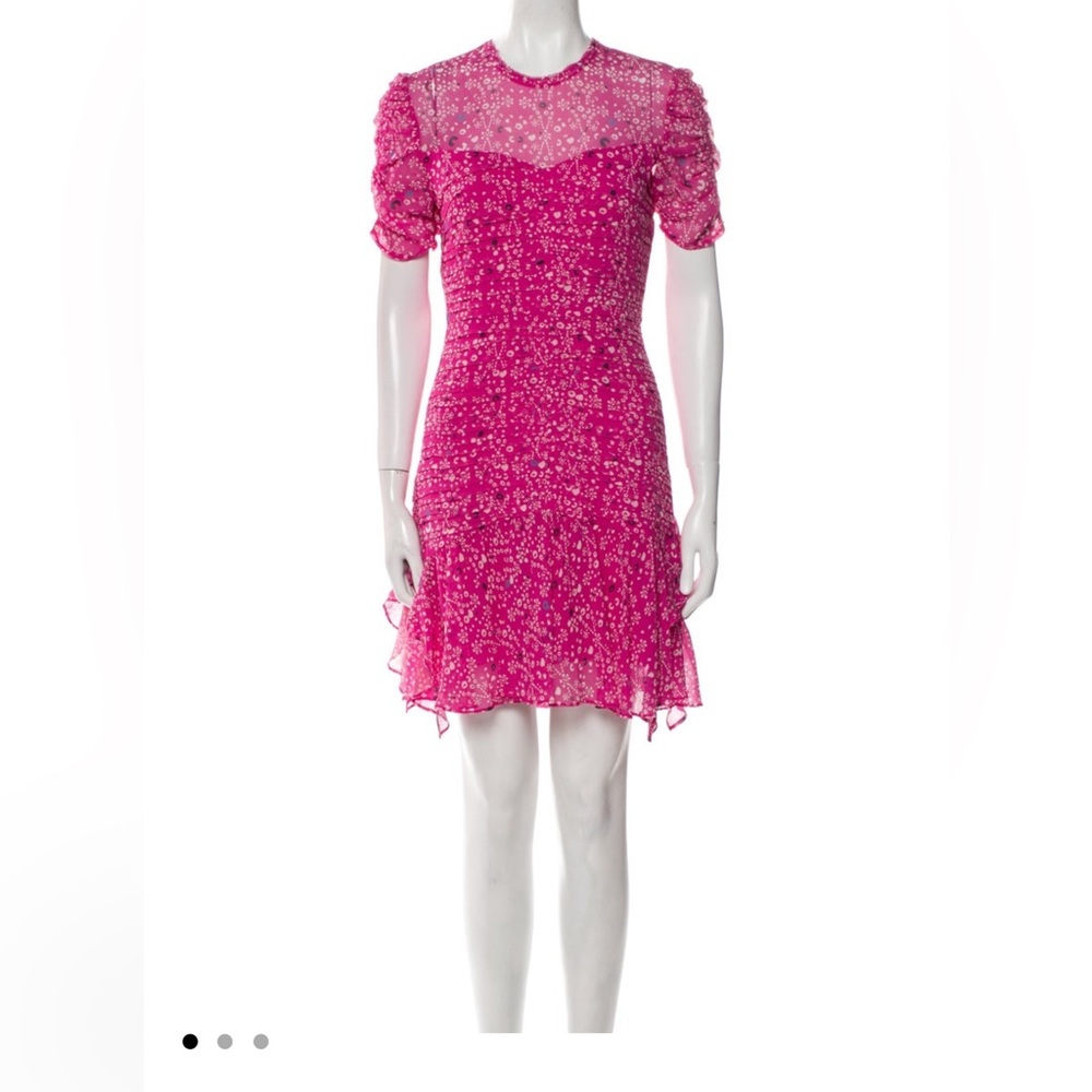 Tanya Taylor Silk Elegant Pink Floral Dress